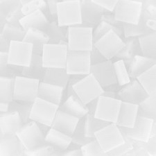 Miyuki tila 5x5mm beads - White opaque matted TL-402F